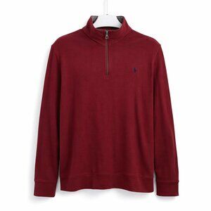 Polo Ralph Lauren Burgundy Half-Zip Pullover Sweatshirt Long Sleeve Mens Size XL